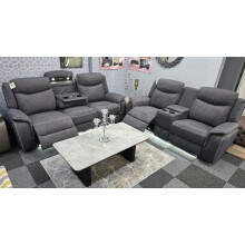 Parada 3 + 2 OTE Fabric Grey Electric Recliner Set