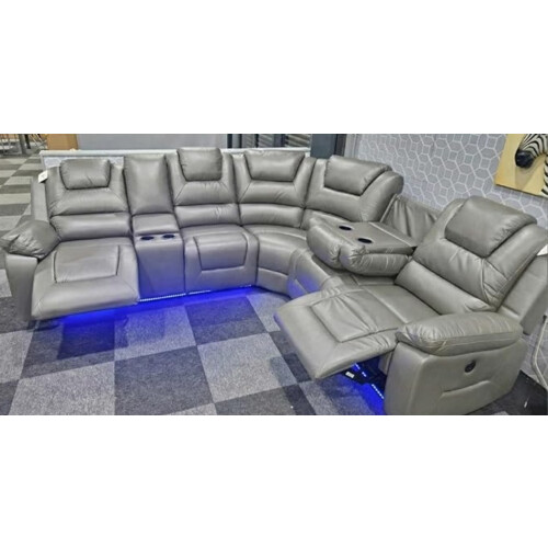 Oxford Electric Corner Recliner Sofa  Black/ Grey 1