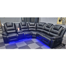 Oxford Electric Corner Recliner Sofa  Black/ Grey