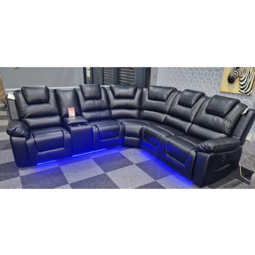 Oxford Electric Corner Recliner Sofa  Black/ Grey