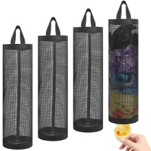 Plastic Bag Dispenser Mesh Grocery Bag Holder Wall Mounted Reusable Organizer for Kitchen 4 Pcs
