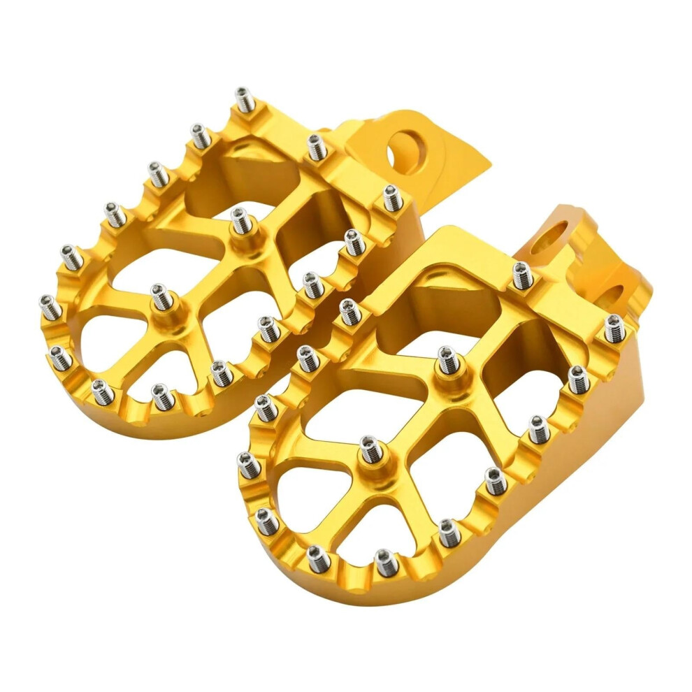 Universal Motorcycle Foot Pegs Aluminum Alloy Antislip Footrests For Touring And Commuting Gold 9455672690751