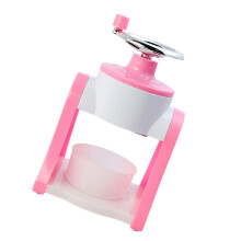 Manual Ice Crusher Hand Operated Ice Shaver for Smoothies Snow Cones Easy Clean Compact Pink