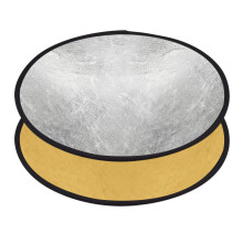 24 Inch Gold Silver Photography Reflector 2in1 Collapsible Light Reflector for Portraits and Streaming