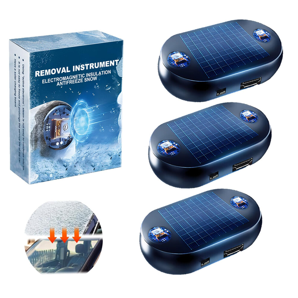 Car Snow Removal Device With Rapid Electromagnetic Deicing, Usb/Solar Rechargeable, 3Pcs For All Vehicles 9455672691314