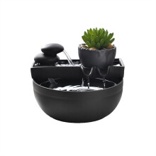 Ceramic Tabletop Water Fountain with Calming Water Sound, Zen Indoor Water Feature for Home Decor