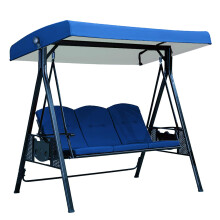 Patio Swing Canopy Replacement Waterproof 3Seater UVResistant 210D Oxford Outdoor Cover Blue
