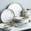 Ceramic Dinnerware Set for 8 Person with Grey Marble Design, Durable HeatResistant Serving Plates 1