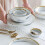 Ceramic Dinnerware Set for 8 Person with Grey Marble Design, Durable HeatResistant Serving Plates 2