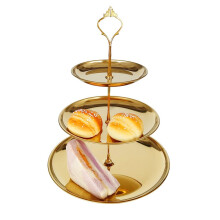 Gold 3 Tier Serving Tray Cupcake Stand with Elegant Design for Wedding Birthday Party Display