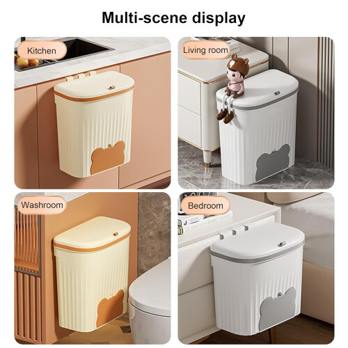 Kitchen Compost Bin with Lid, DoorMounted Under Sink Trash Can, SpaceSaving Cabinet Waste Container 2