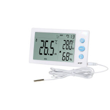 A12T Digital Thermometer Hygrometer with Large LCD Display Indoor Outdoor Weather Station Clock