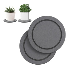 2Pcs 6 Inch Grey Plant Saucer Set Diatomaceous Earth Tray with Instant Water Absorption and NonSlip Base