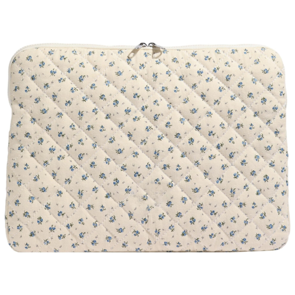 Laptop Sleeve 13 Inch Quilted Floral Design With Shockabsorbing Padding And Zipper Closure 9113335565630