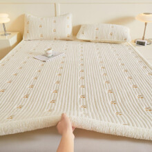 Queen Size Sherpa Mattress Topper with Straps, Soft Pillow Comfort, 120x200cm White