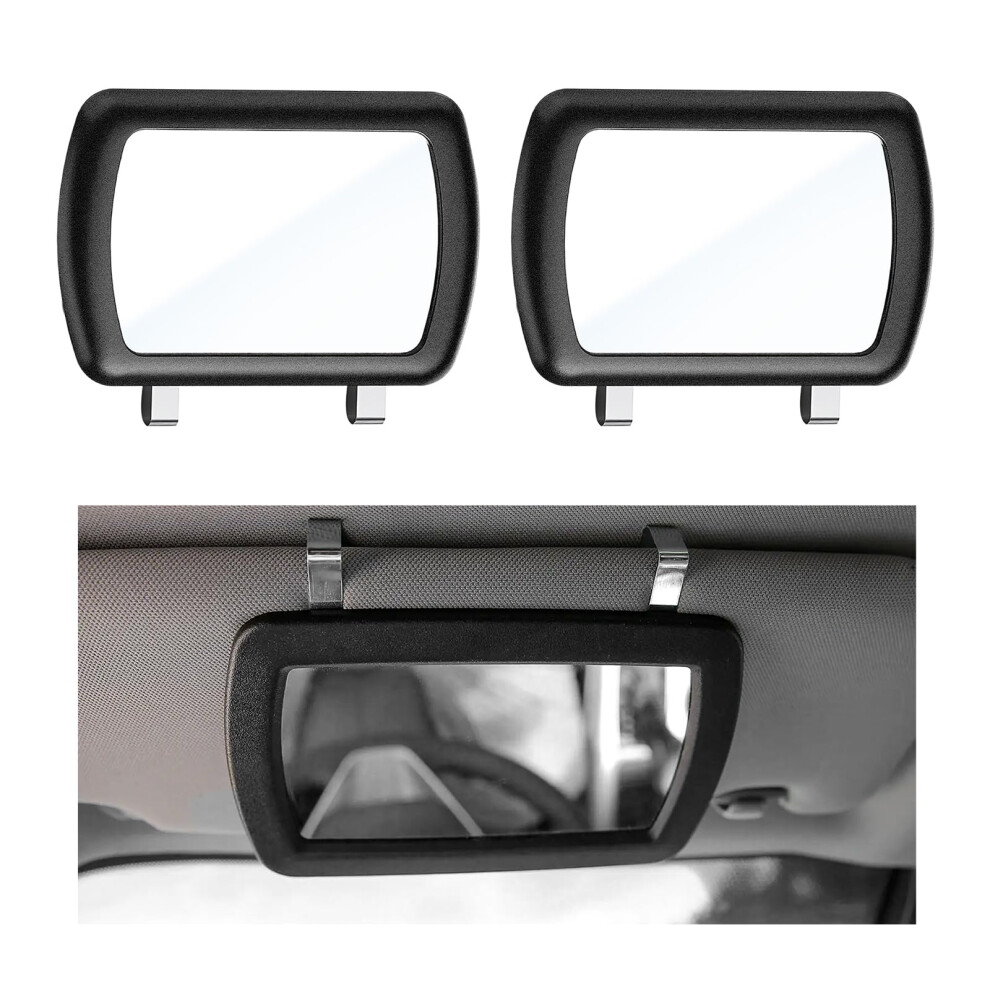 2Pcs Car Sun Visor Mirror With Clear Hd Reflection, Clipon Universal Vanity Makeup Mirror For Women 9113335566224