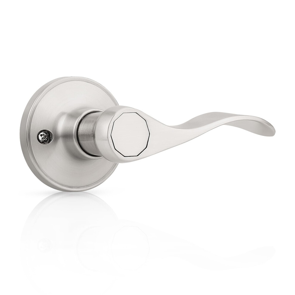 Right Handed Dummy Door Handle Brushed Nickel Lever For Interior And Closet Doors, 1 Pack 9455672693196
