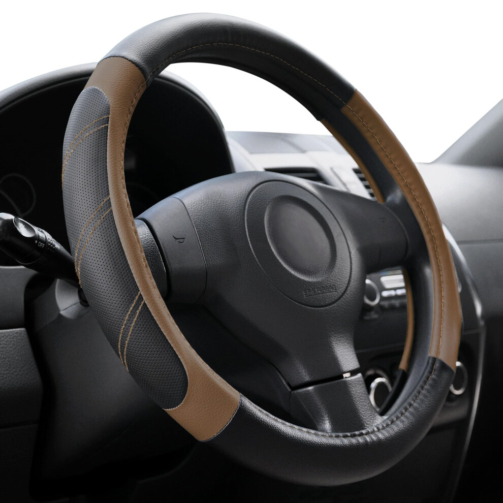 Leather Steering Wheel Cover 15.516 Inch Universal Fit Antislip Microfiber Leather For Car Suv Truck 9070919754869