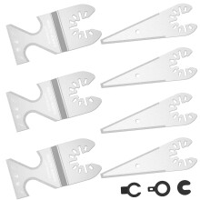 7Pcs Stainless Steel Oscillating Saw Blades Set, Universal Multitool Hook Cutter for PVC Flooring and Roof Shingles
