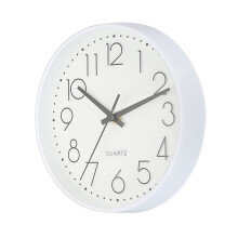 8 Inch Silent NonTicking White Wall Clock, Battery Operated Round Design for Bedroom Kitchen Office