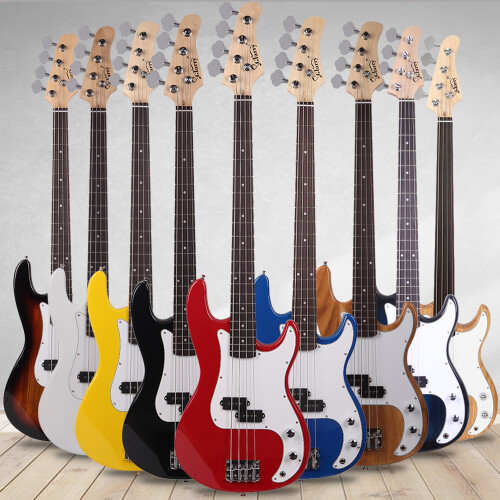 Electric GP Bass Guitar Full Set w/ Pickguard Bag Strap Cable 1