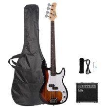 Electric GP Bass Guitar Full Set w/ Pickguard Bag Strap Cable
