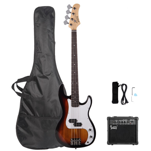 Electric GP Bass Guitar Full Set w/ Pickguard Bag Strap Cable