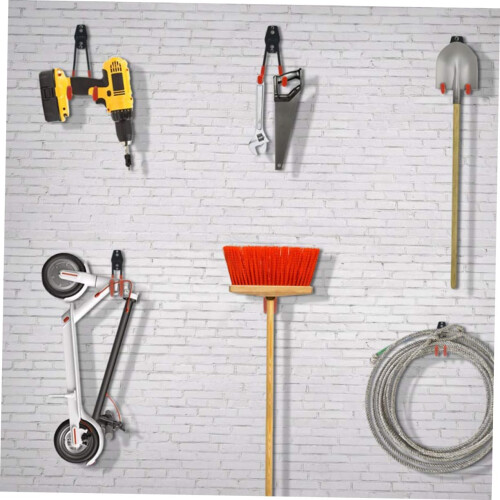 2PCS Heavy Duty Wall Mounted Tool Hooks for Garage Storage, Adjustable Metal Organizer for Tools 2