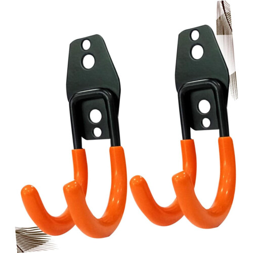 2PCS Heavy Duty Wall Mounted Tool Hooks for Garage Storage, Adjustable Metal Organizer for Tools 1