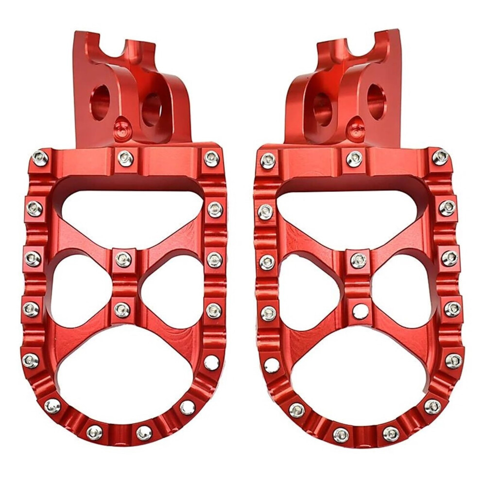Motorcycle Foot Pegs For Honda Crf 125R 150R 250R 250X 450R 450X, Aluminum Antiskid Grip Red 9053599032014