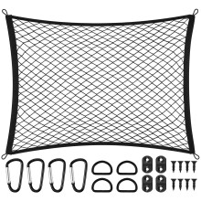 Cargo Net for SUV Rear Trunk Organizer Compatible with Jeep Wrangler Compass Cherokee Adjustable Mesh