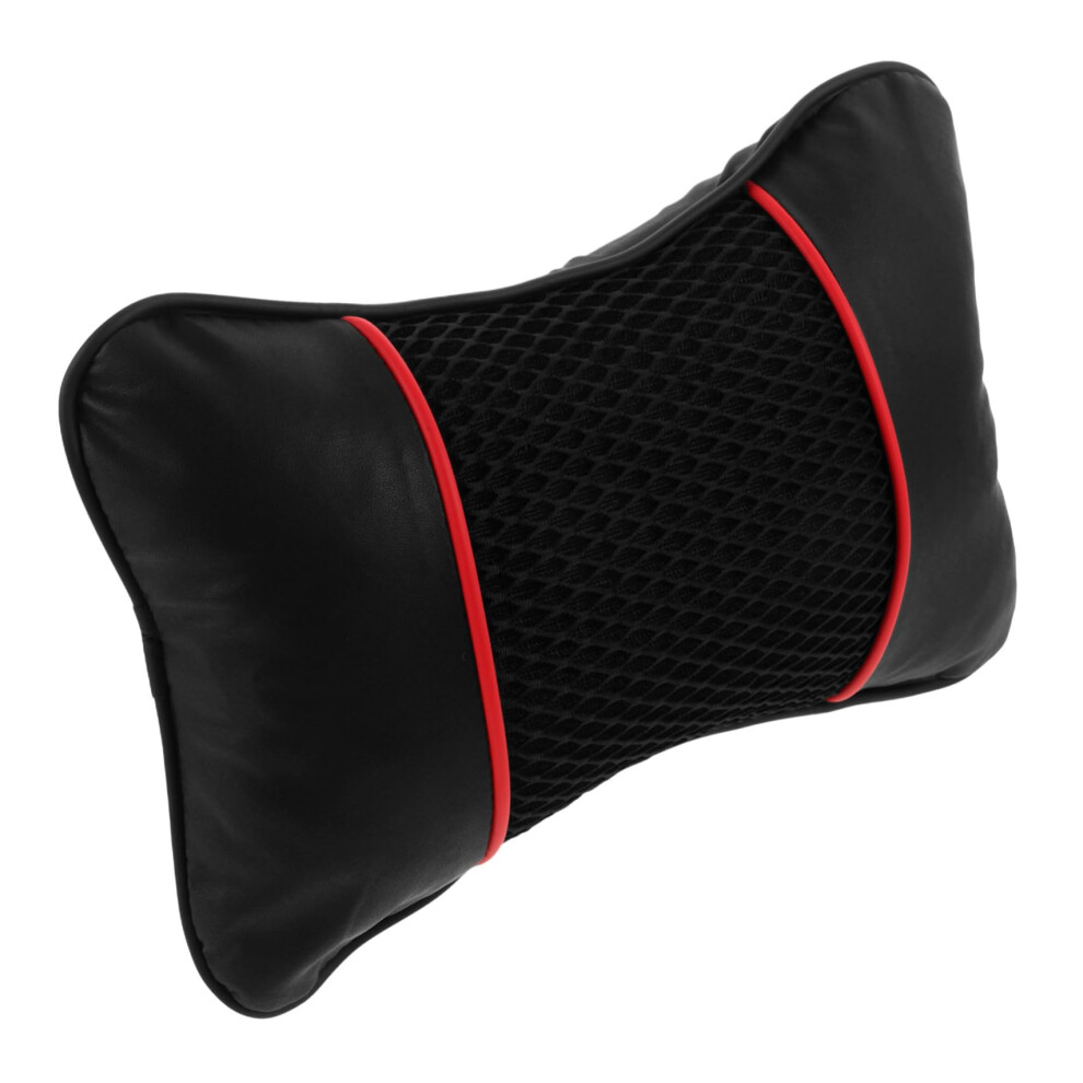 Car Neck Pillow Ergonomic Breathable Leather Mesh Cushion For Driving Universal Seat 9070919759437