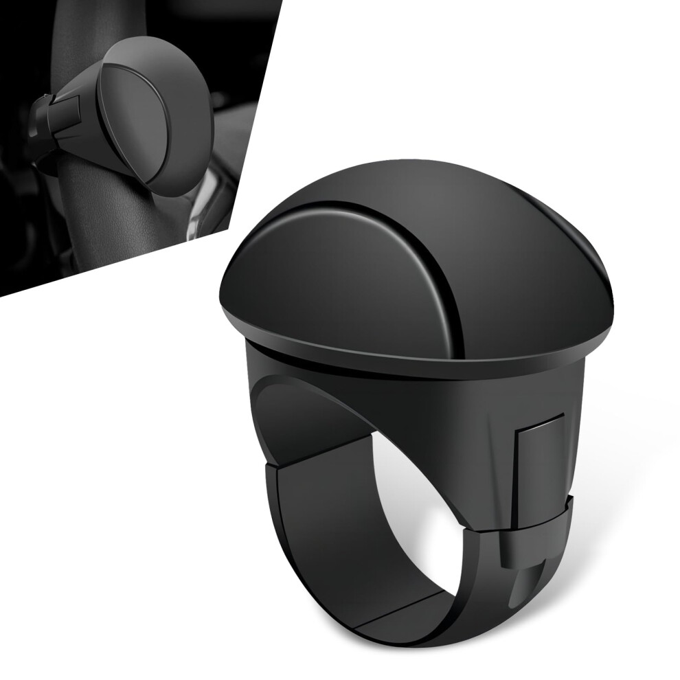 Steering Wheel Spinner Knob With Onehand Control, 360 Rotation, Antislip Grip, Black 9455672697811
