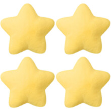 4 Pcs 15.7' Yellow Star Throw Pillow Set Soft Plush Cushion for Sofa Bed Kids Room Decor