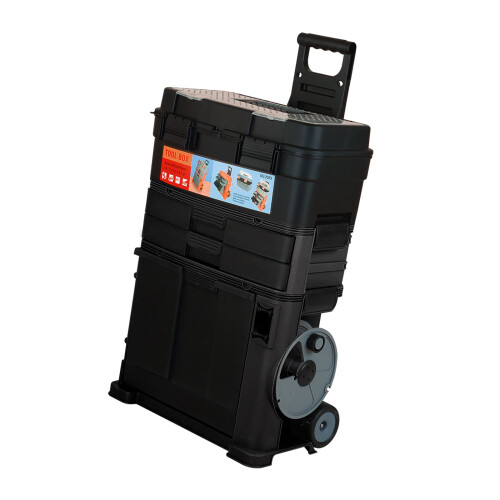 Switzer SwitZer 3-in-1 Rolling Toolbox Stackable Tool Box Storage Tilting Bin W/ Handle