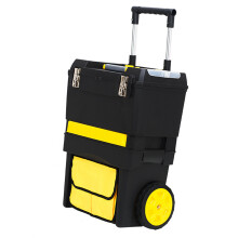 SwitZer 2 IN 1 Rolling Toolbox Stackable Tool Box Storage Trolley with Handle
