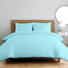 Egyptian Cotton Super King Duvet Cover Set 120x120 with Waffle Texture, Zipper and 4 Pillowcases