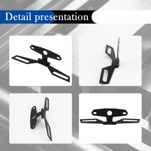 Motorcycle License Plate Holder Adjustable Angle with Tail Light Mount Universal Durable Iron 2
