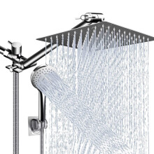 Rain Shower Head Combo 10 Inch Pressure with 5Mode Handheld, 360 Adjustable Arm and Hose