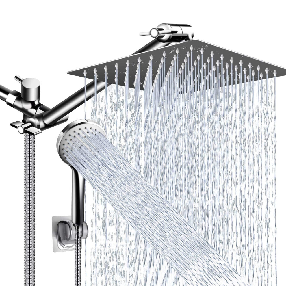 Rain Shower Head Combo 10 Inch Pressure With 5Mode Handheld, 360 Adjustable Arm And Hose 9053599034148