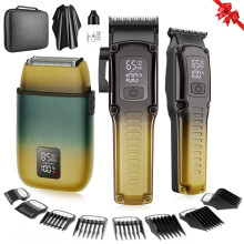 Professional Hair Clipper for Men, 3 in 1 Beard Trimmer Grooming Kit with LED Display, Cordless Waterproof Shaver for Home and Barber