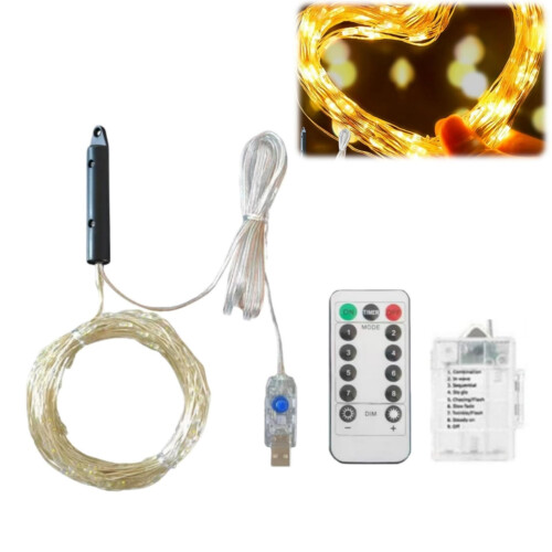Christmas Tree Lights with Waterfall Effect, 8 Modes LED String Lights, Remote Timer, White 1m 20 Strips 200 LEDs