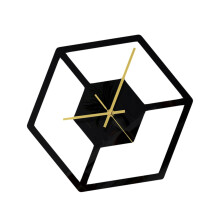 Modern Hexagon Acrylic Wall Clock Black Silent Design for Living Room Bedroom Kitchen Office