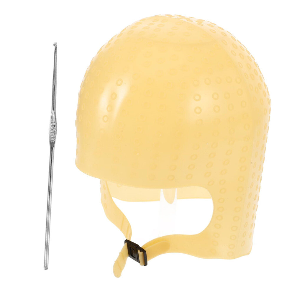 Hair Highlighting Cap Silicone with Hook for Precise Strand Selection Reusable for Salon and Home