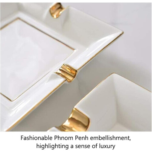 Large Ceramic Ashtray Handmade Rectangular Design for Home, Office, Garden and Outdoor Use 2