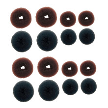 Hair Bun Maker and Donut Shaper Kit with Secure Hold, Added Volume, Easy Snap, 2 Size Options