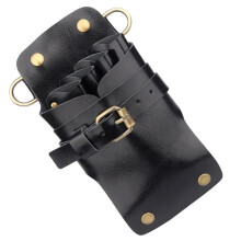 Hairdressing Scissor Waist Bag Cowhide Barber Tool Belt Large Capacity Organizer for Salon Use