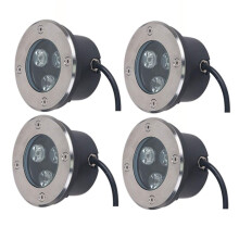 4PCS LED Pool Light 3W Warm White IP68 Waterproof Underwater Spotlight for Garden and Swimming
