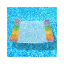 Sequin Gradient Inflatable Pool Float Hammock with Headrest PVC Lounger for Adults