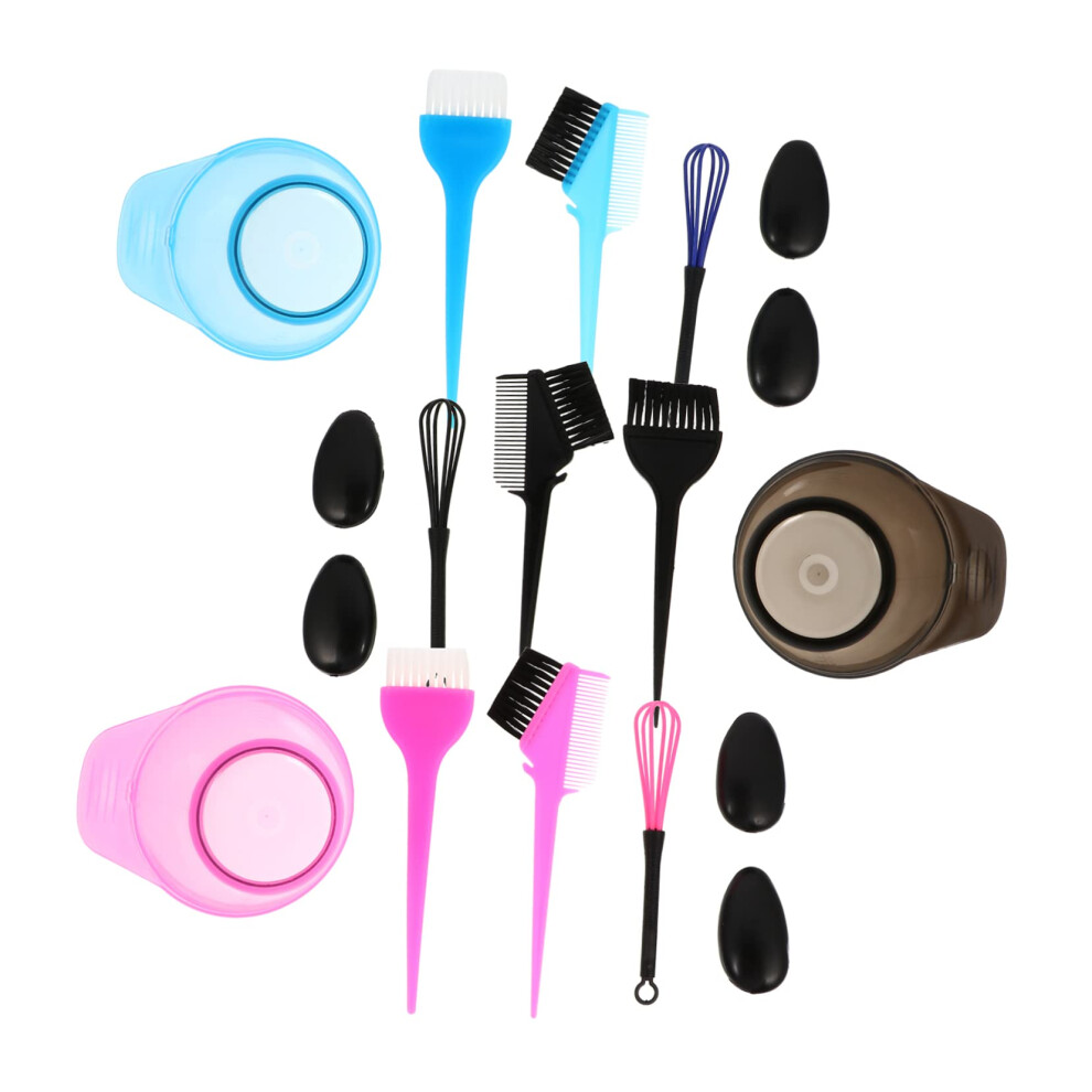 Hair Dye Kit with Bowls Brush Comb and Whisk, Professional Coloring Tools with Training Doll
